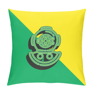 Personality  Aqualung Green And Yellow Modern 3d Vector Icon Logo Pillow Covers