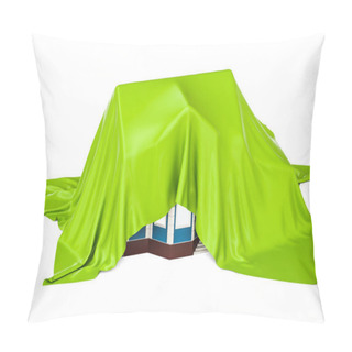 Personality  House Covered Green Fabric, 3D Rendering Pillow Covers
