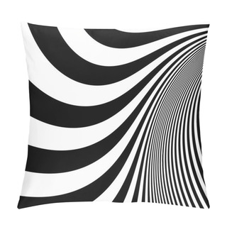 Personality  Pattern With Optical Illusion. Black And White Background. Pillow Covers