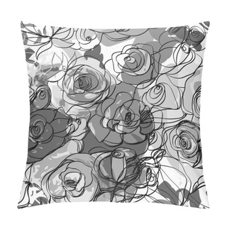 Personality  Seamless Monochrome Floral Background Pillow Covers