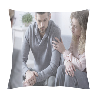 Personality  Woman Touching Man's Arm Pillow Covers