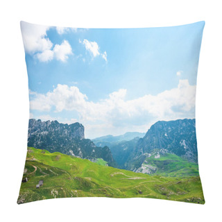Personality  Wooden Houses On Green Valley In Durmitor Massif, Montenegro Pillow Covers