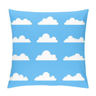 Personality  Cute Clouds Set On Colorful Background Pillow Covers