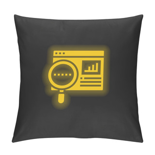 Personality  Analytics Yellow Glowing Neon Icon Pillow Covers