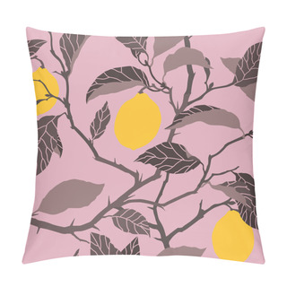 Personality  Seamless Pattern With Lemon Tree Ornament Pillow Covers
