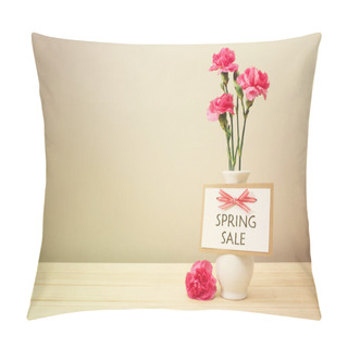 Personality  Spring Sale Card With Pink Carnations Pillow Covers