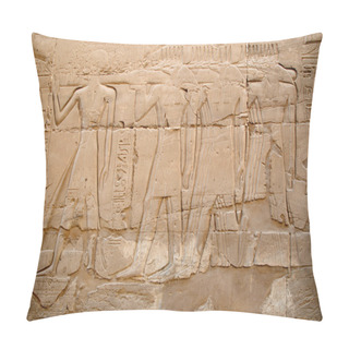 Personality  Relief  In The Precinct Of Amun-Re  (Karnak , Luxor, Egypt) Pillow Covers