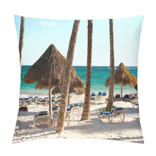 Personality  Sand, Ocean And Palm Trees Pillow Covers