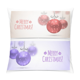 Personality  Christmas And New Year Banners. Pillow Covers