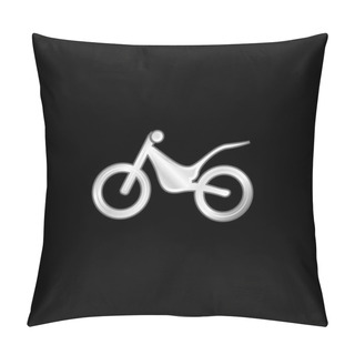 Personality  Bike Side View Silver Plated Metallic Icon Pillow Covers