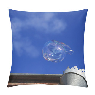 Personality Macro Background Weightless Clouds, Bubbles And Downpipe On A Blue Sky On A Sunny Day Pillow Covers