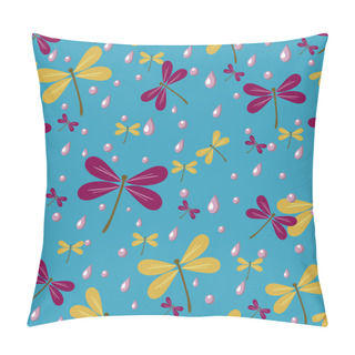 Personality  Seamless Pattern With Dragonflies Pillow Covers