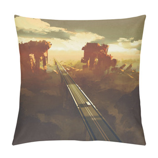 Personality  Straight Road Through Rock Canyons Pillow Covers