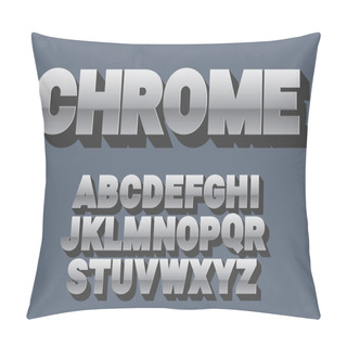 Personality  Font Alphabet. Hrome Style, Sanserif Font With Long Shadow. Pillow Covers
