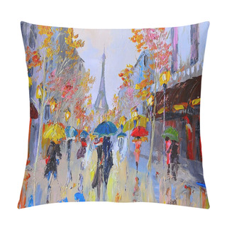Personality  Oil Painting Of  Eiffel Tower, France, Art Work Pillow Covers