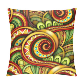 Personality  Vector Illustration Design Of Colored Endless Ethnic Texture With Abstract Design Element.  Pillow Covers