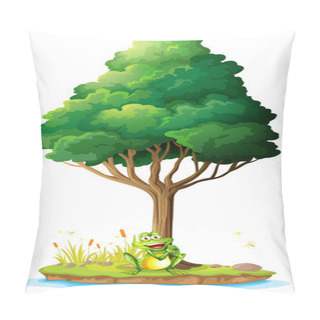 Personality  An Island With A Frog Under The Tree Pillow Covers