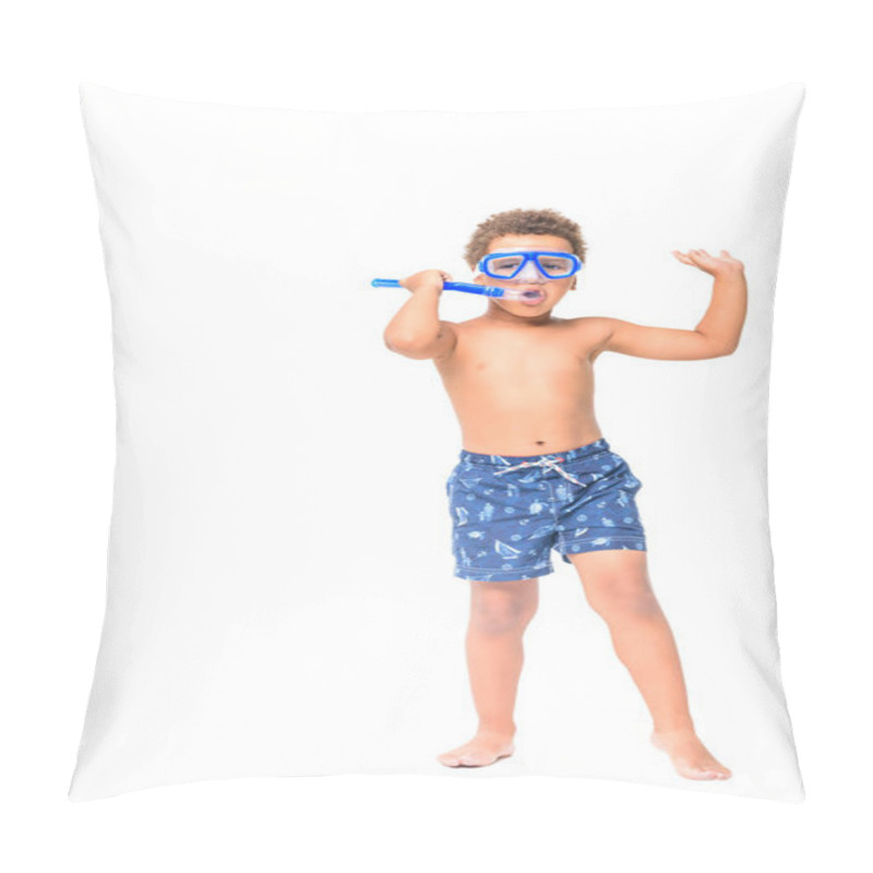 Personality  african american boy with diving mask pillow covers
