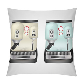 Personality  Vector Design Of Cappuccino Machine Pillow Covers