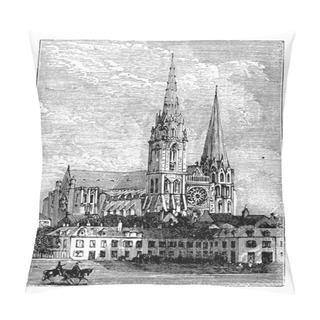 Personality  Chartres Cathedral, In Chartres, France, During The 1890s, Vinta Pillow Covers
