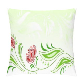Personality  Floral Horizontal Green Frame Pillow Covers