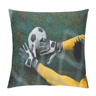 Personality  African American Goalkeeper On Pitch Pillow Covers