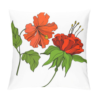 Personality  Vector Tropical Botanical Flower. Exotic Hawaiian Summer. Engraved Ink Art. Isolated Flowers Illustration Element. Pillow Covers