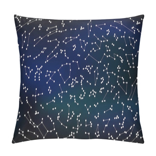 Personality  Vector.  Astronomy Different Constellations On A Deep Space Gradient Background Pillow Covers
