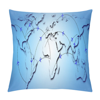 Personality  Flight Routes Pillow Covers