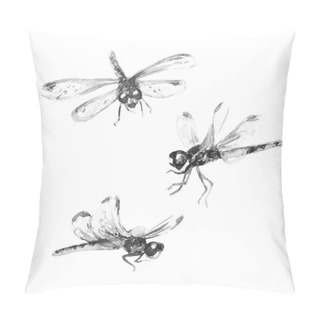 Personality  Watercolor Dragonflies Set Pillow Covers