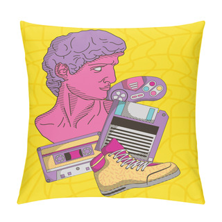 Personality  Retrofuturistic Five Icons Poster Pillow Covers