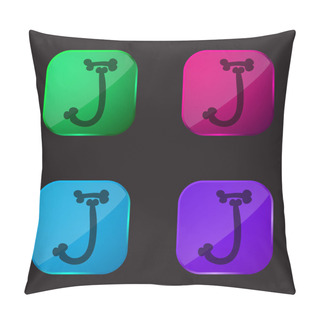 Personality  Bones Halloween Typography Letter J Four Color Glass Button Icon Pillow Covers