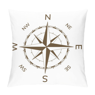 Personality  Vintage Nautical Rose Of Winds With Named Direction. Pillow Covers