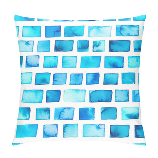 Personality  Squares And Rectangle Watercolor Seamless Pattern. Pillow Covers