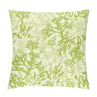 Personality  Green Underwater Seaweed Seamless Pattern Background Pillow Covers