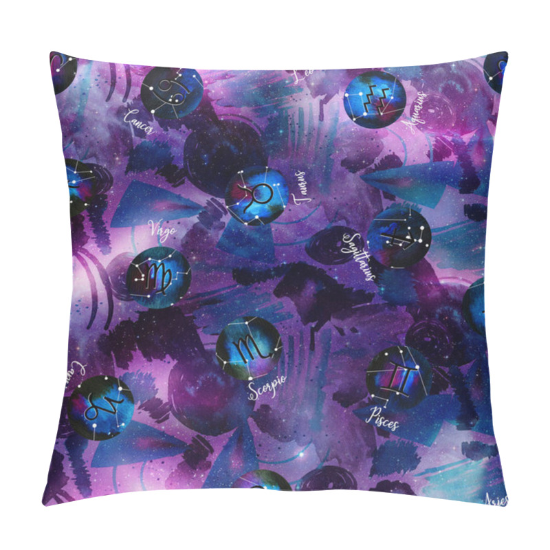 Personality  seamless colorful bright pattern with mixed zodiac signs pillow covers