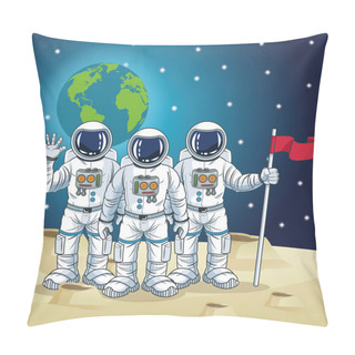 Personality  Astronaut Space Cartoon Design Pillow Covers