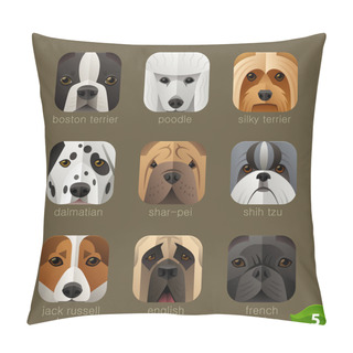 Personality  Dogs Faces Icons Pillow Covers