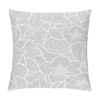 Personality  Seamless Pattern With Stylized Flowers. Ornate Zentangle Seamless Texture, Pattern With Abstract Flowers. Floral Pattern Can Be Used For Wallpaper, Pattern Fills, Web Page Background. Pillow Covers