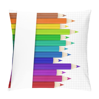 Personality  Background With Colored Pencils. Vector Illustration Pillow Covers