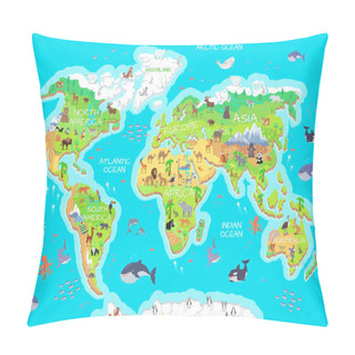Personality  Animals And Where They Live. Our Planet. Earth. Pillow Covers