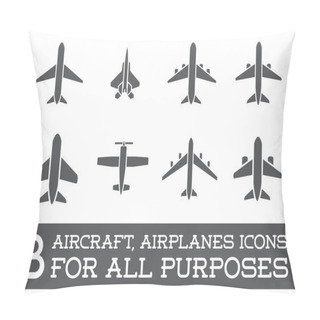 Personality  Aircraft Or Airplane Icons Set Pillow Covers