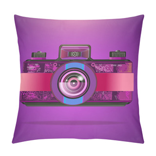 Personality  Vector Purple Retro Camera Pillow Covers