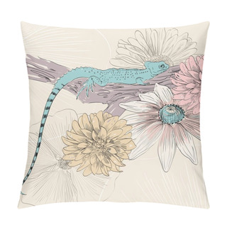 Personality  Sketch Of A Lizard Pillow Covers