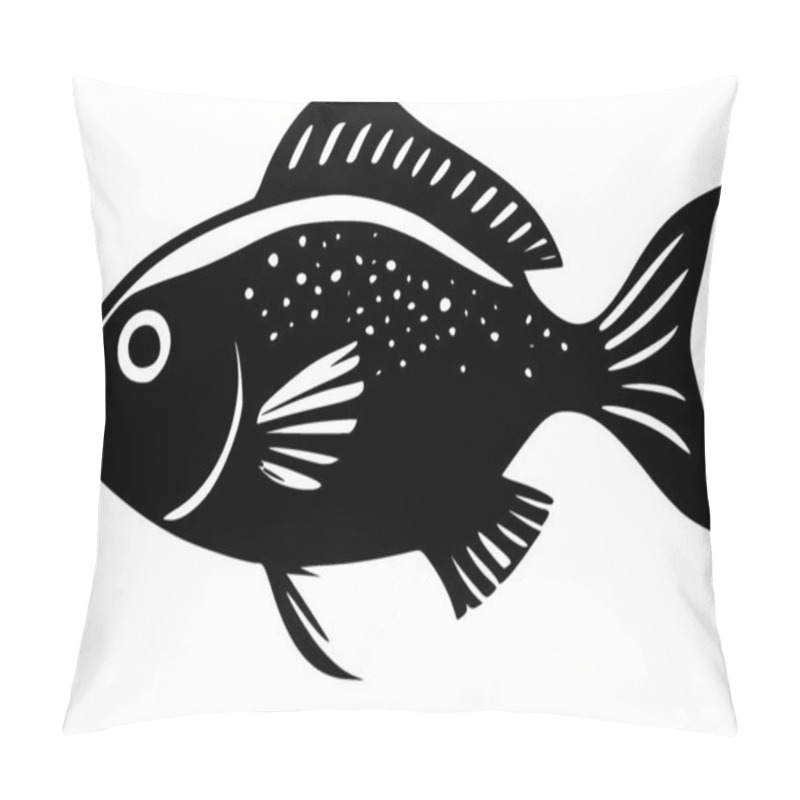 Personality  Fish - minimalist and flat logo - vector illustration pillow covers