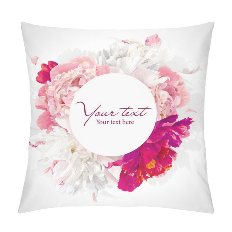 Personality  Pink, Red And White Peony Background Pillow Covers