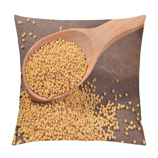 Personality  White Mustard Seeds In A Spoon Pillow Covers