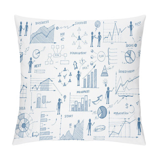 Personality  Doodle Business Management Infographics Elements Pillow Covers