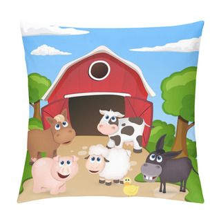 Personality  Farm With Animals Pillow Covers