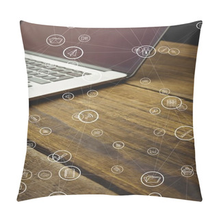 Personality  Laptop With Communication Graphics Pillow Covers